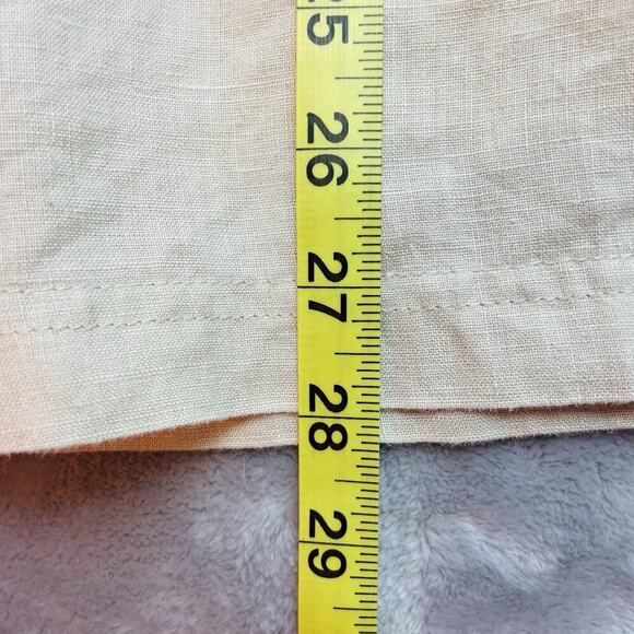 Ellen Tracy 100% Linen Anorak Jacket Womens L Beige Full Zip Roll Tab Sleeve - Picture 9 of 9